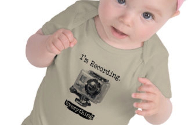 Baby in t-shirt - with logo: I'm recording everything