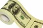 Toilet roll printed with fake US $100 bills