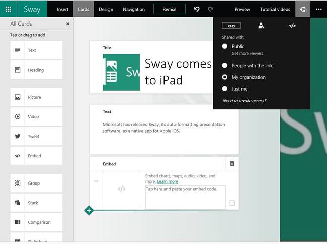 Sway in Office 365