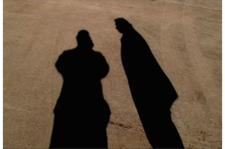 two human shadows