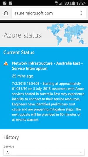 Azure outage australia