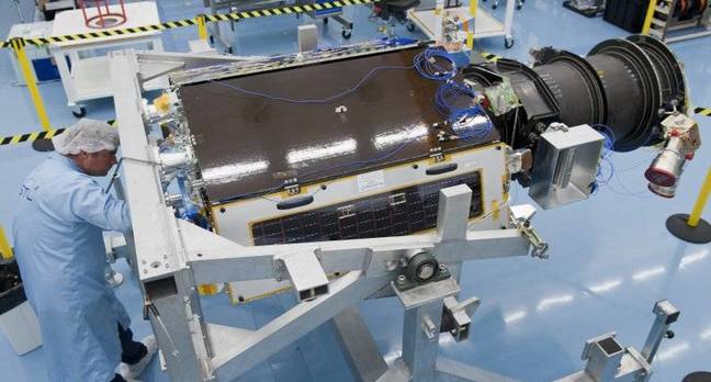 DMC3 spacecraft under assembly