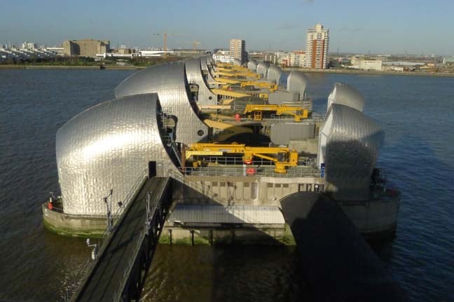 Thames Barrier control tower view, photo: Gavin Clarke