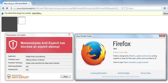 Firefox exploit from Malwarebytes