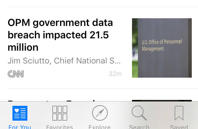 iOS 9 news screen