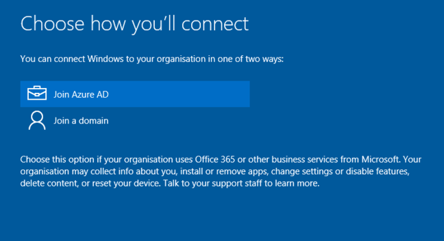 Azure AD sign-in on Windows 10