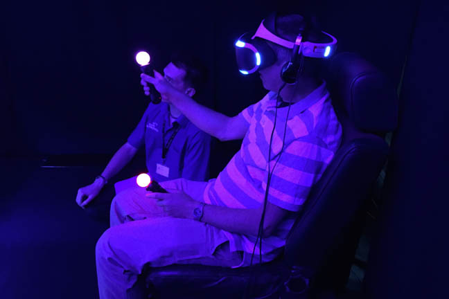 Sony Project Morpheus headset and move controllers