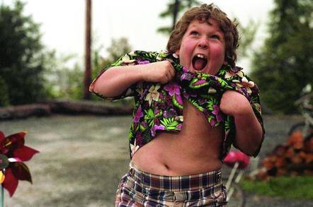 Goonies film still: truffle shuffle