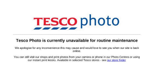 Tesco photo outage