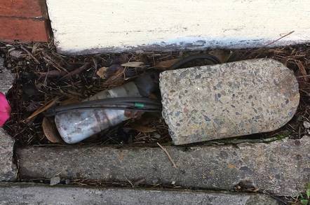 Telstra copper in broken pit