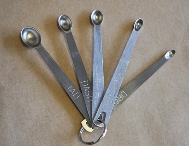 Mini Measuring Spoons 5-Piece Set - Tad, Dash, Pinch, Smidgen, Drop