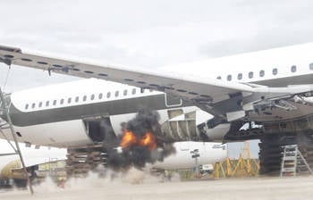 Controlled bomb blast on an aircraft. Pic credit: University of Sheffield