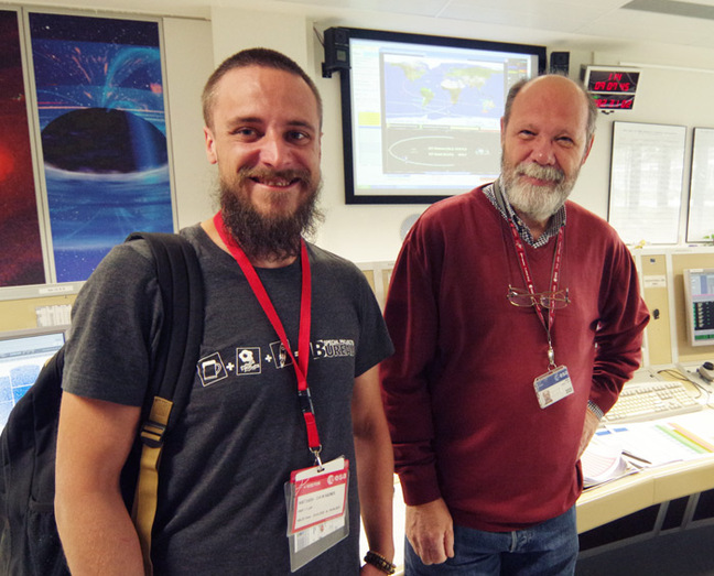 Matt with Ramon Munoz in the XMM-Newton Science Operations Centre