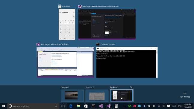 Task switching and multiple desktops Task switching and multiple desktops