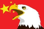 Eagle over China flag