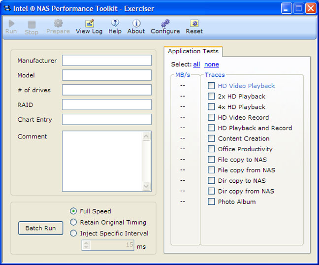 Intel NAS Performance Toolkit (NASPT)