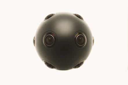 A round camera which looks around