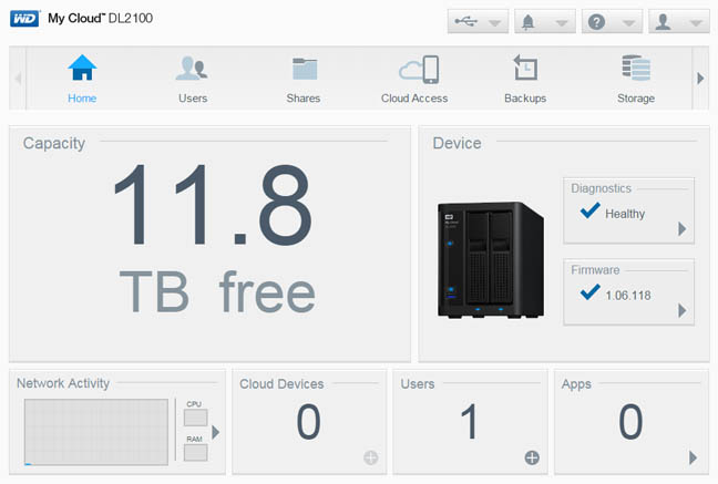 WD My Cloud Business DL2100 dual-bay NAS box OS6