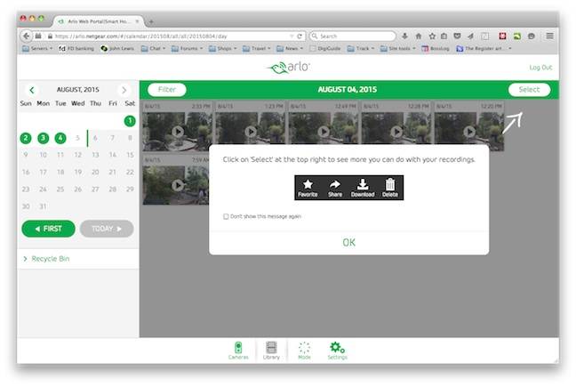 Arlo Clips Browser