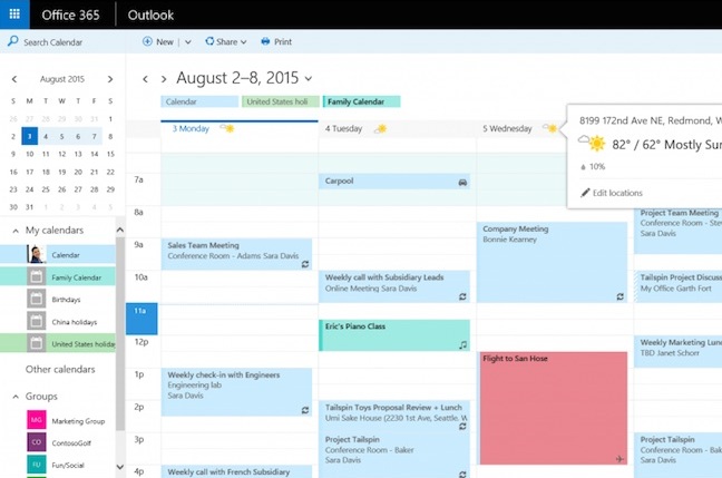 Outlook for the web's new calendar