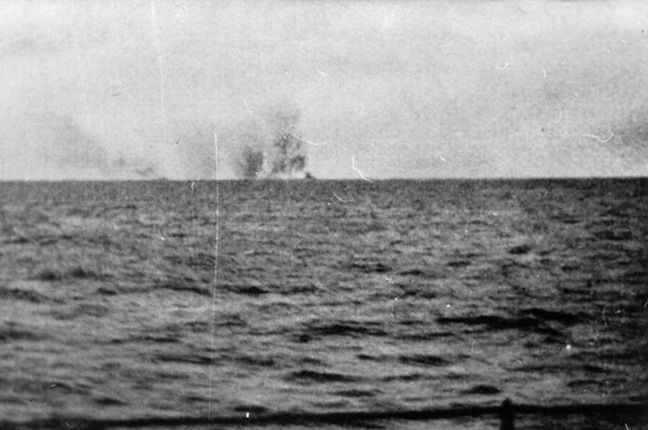 The Hood explodes, as seen from the German fleet. Pic: Bundesarchiv Bild