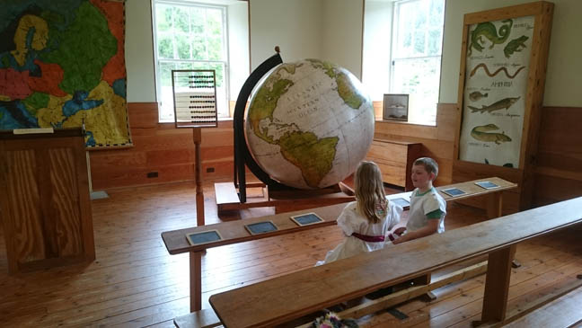 New Lanark big globe photo Bill Ray