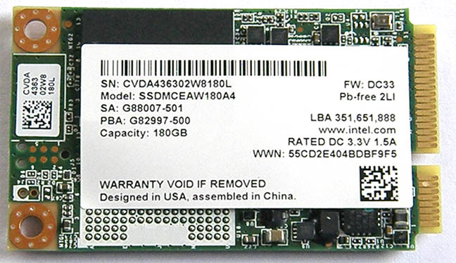 Intel SSD 530 mSATA SSD