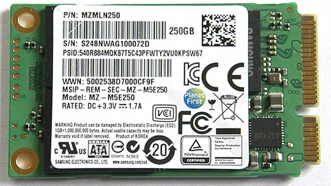 Samsung 850 EVO mSATA SSD