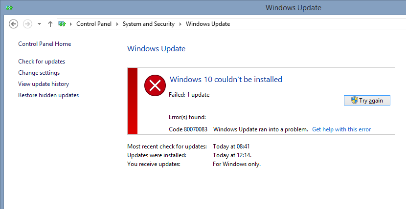 Not all Windows 10 upgrade attempts succeed