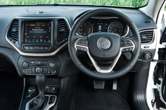 The dash of the Jeep Cherokee