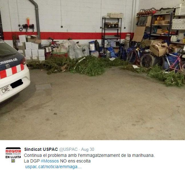 A picture of the confiscated dope on Twitter