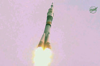 The Soyuz launch earlier today. Pic: NASA TV