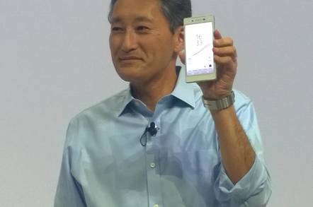 Sony President Kazuo Hirai holds up the Xperia Z5