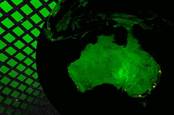 space view of australia in arty green