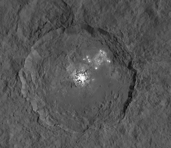 The new adjusted composite view of the Occator crater. Pic: NASA