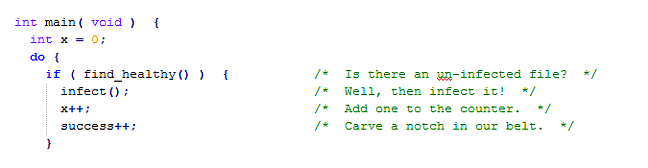 Snippet of the Leprosy source code