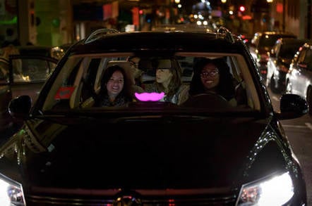 A Lyft car