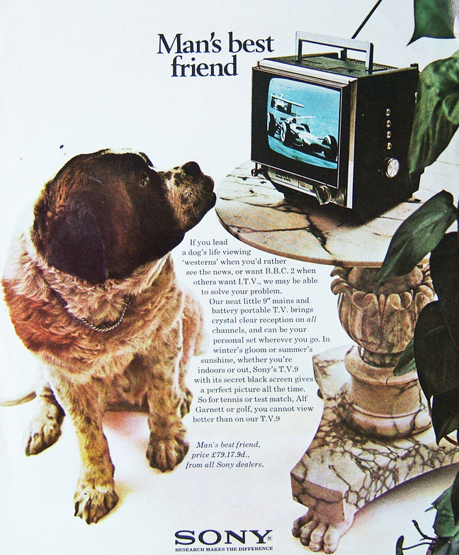 A 1969 print advert for the Sony telly