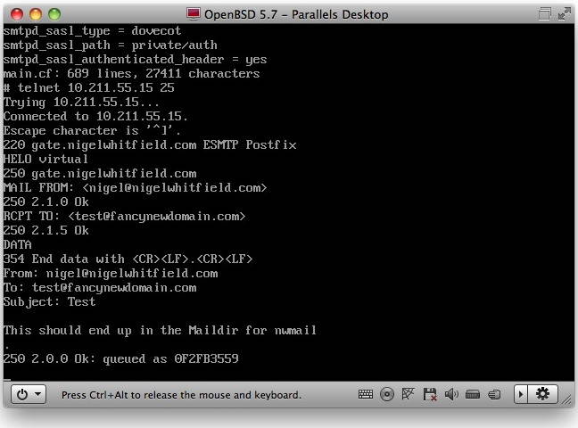 Check mail delivery with a test SMTP session