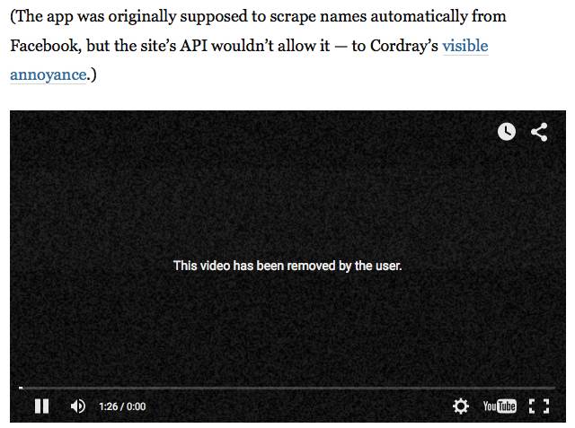 Video removed - Washington Post