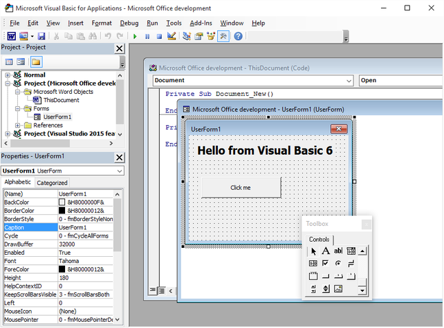 The venerable VBA lives on in Office 2016