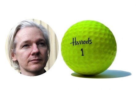 Julian Assange and Harrods golf ball