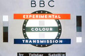 Vintage BBC experimental colour transmission testcard section