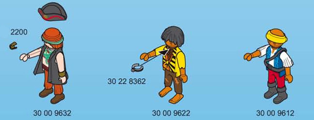 The Playmobil pirate ship instructions showing the slave figurine