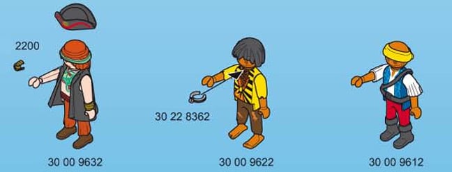 The Playmobil pirate ship instructions showing the slave figurine