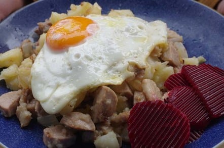 Swedish eggs and meat dish - pyttipanna