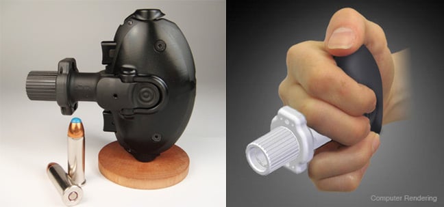 Two views of the Palm Pistol. Pics: Palm Pistol