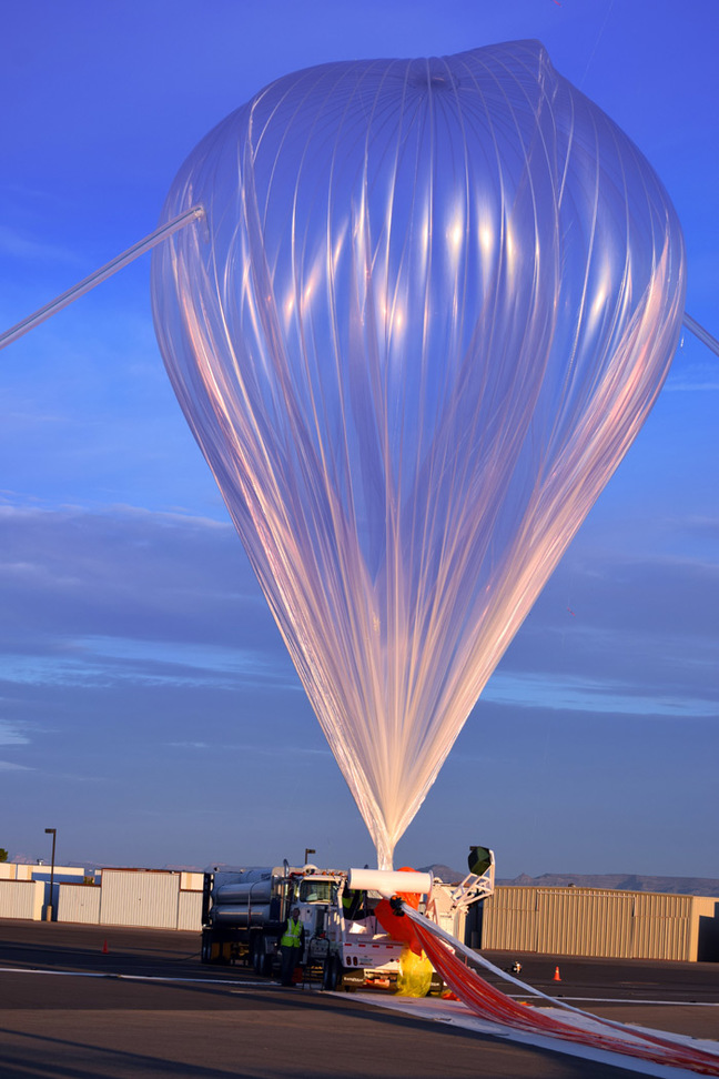 The test flight balloon before launch. Pic: World View