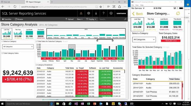 SQL Server 2016 Reporting Services, now in responsive HTML 5