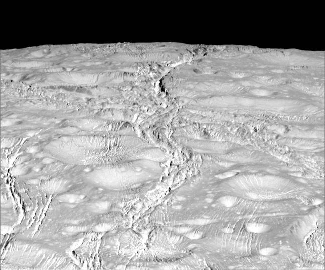 Cassini view of Enceladus' north pole